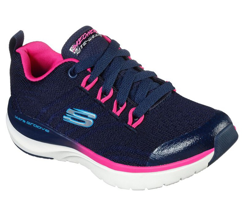 Skechers Ultra Groove - Pure Vision - Girls Sneakers Navy/Pink [AU-KH2871]